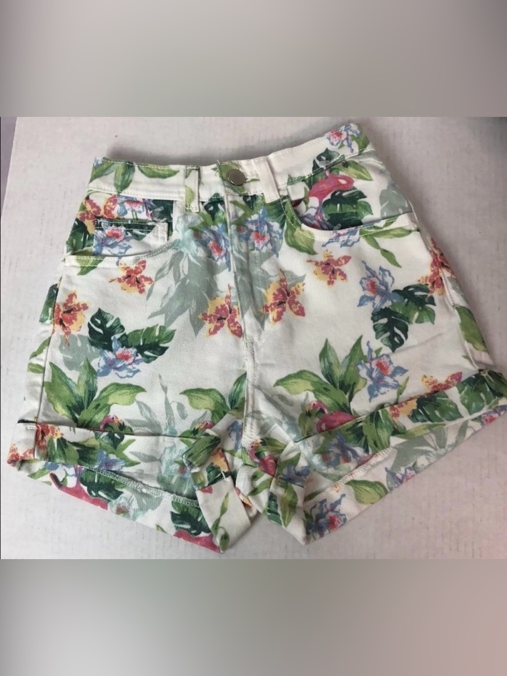American Apparel Floral High Waist Shorts